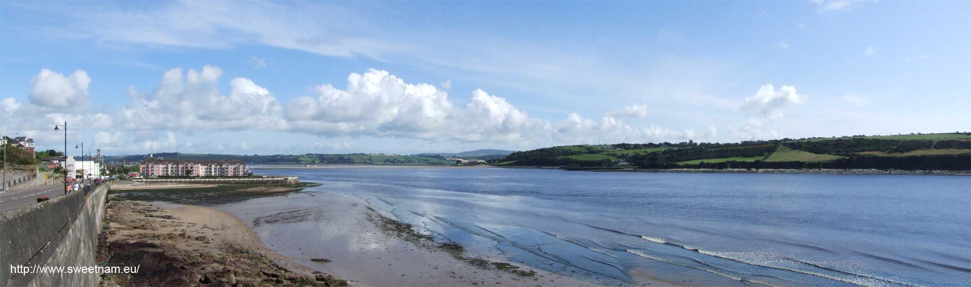 Panoramic photo of Youghal looking up the Rivert Blackwater, taken from the viewing platform by Youghal Lighthouse.